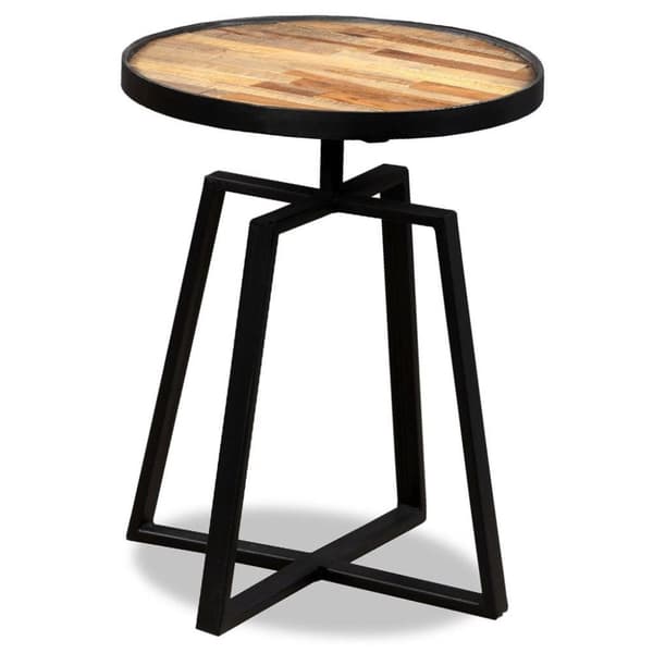 vidaXL Sidebord rund heltre gjennvunnet teak