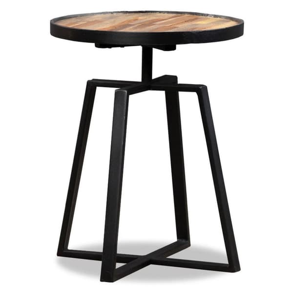 vidaXL Sidebord rund heltre gjennvunnet teak