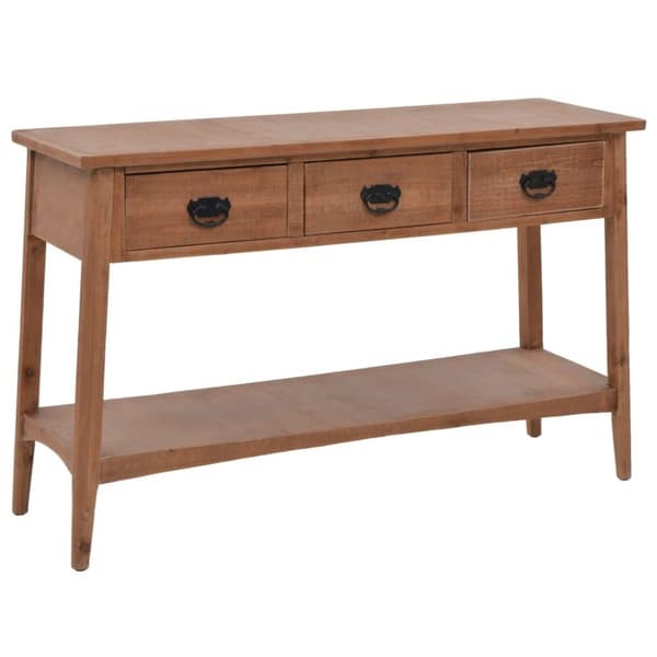 vidaXL konsolbord i massivt grantræ 126 x 40 x 77,5 cm brun