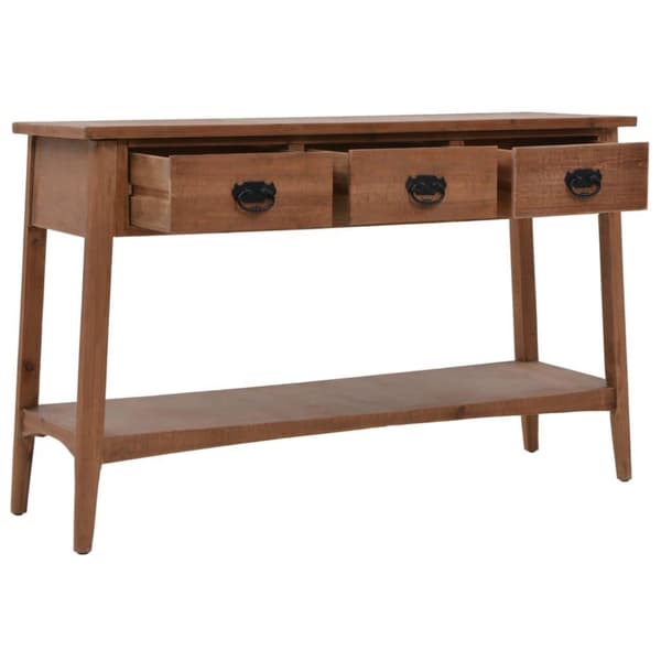 vidaXL konsolbord i massivt grantræ 126 x 40 x 77,5 cm brun