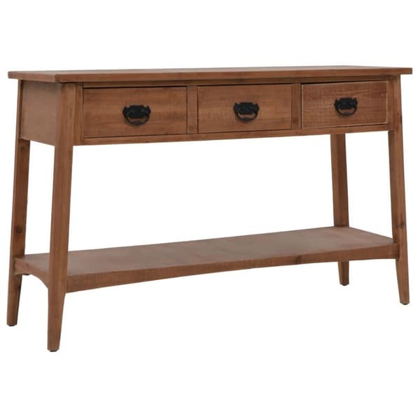 vidaXL konsolbord i massivt grantræ 126 x 40 x 77,5 cm brun