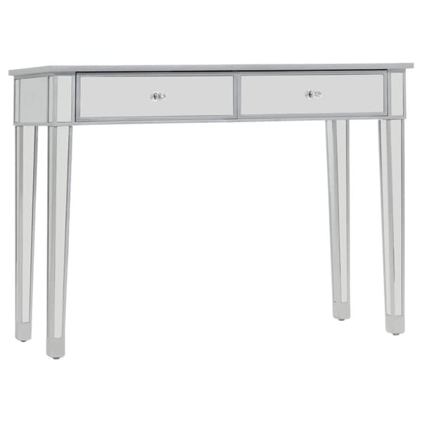 vidaXL konsolbord med spejl MDF og glas 106,5 x 38 x 76,5 cm
