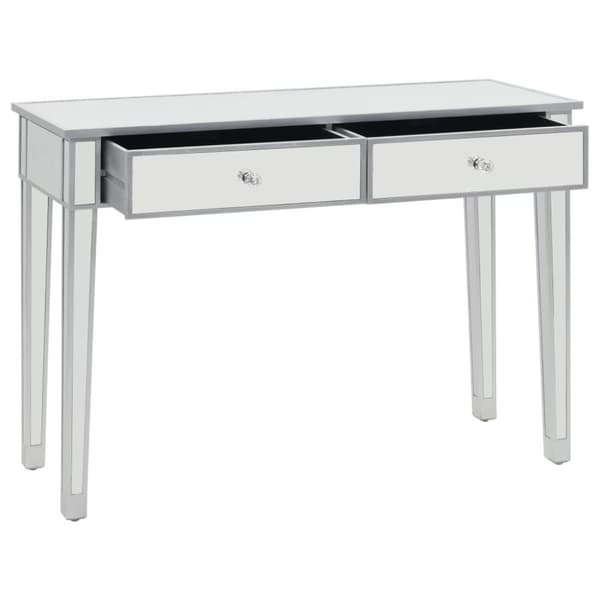 vidaXL konsolbord med spejl MDF og glas 106,5 x 38 x 76,5 cm