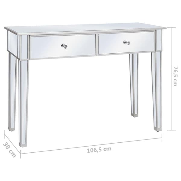 vidaXL konsolbord med spejl MDF og glas 106,5 x 38 x 76,5 cm