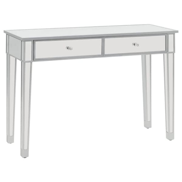 vidaXL konsolbord med spejl MDF og glas 106,5 x 38 x 76,5 cm