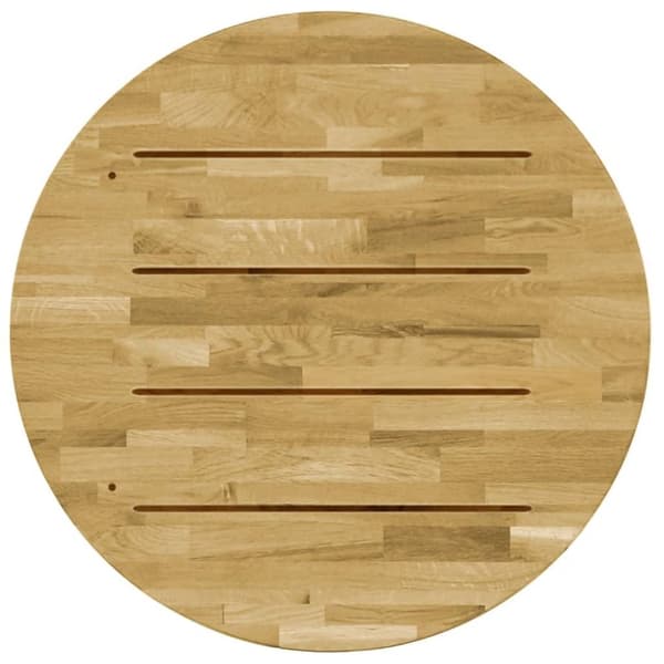 vidaXL Pöytälevy kiinteä tammipuu pyöreä 23 mm 700 mm