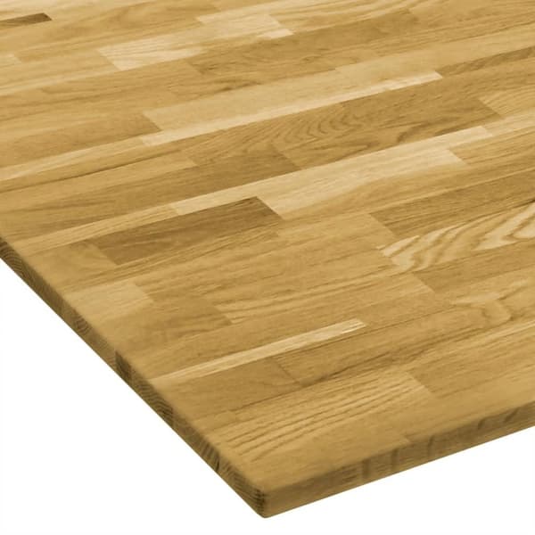 vidaXL Pöytälevy kiinteä tammipuu neliö 23 mm 80x80 cm