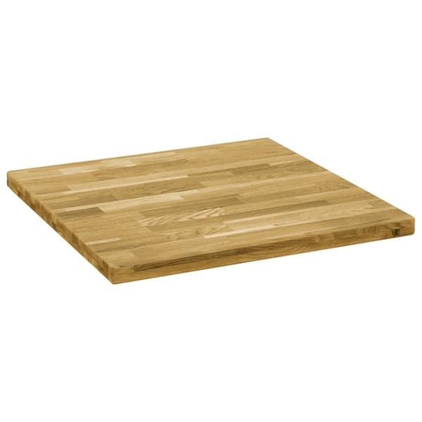 vidaXL bordplade massivt egetræ firkantet 44 mm 80 x 80 cm