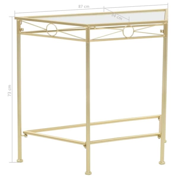 vidaXL Sivupöytä vintagetyyli metalli 87x34x73 cm kulta