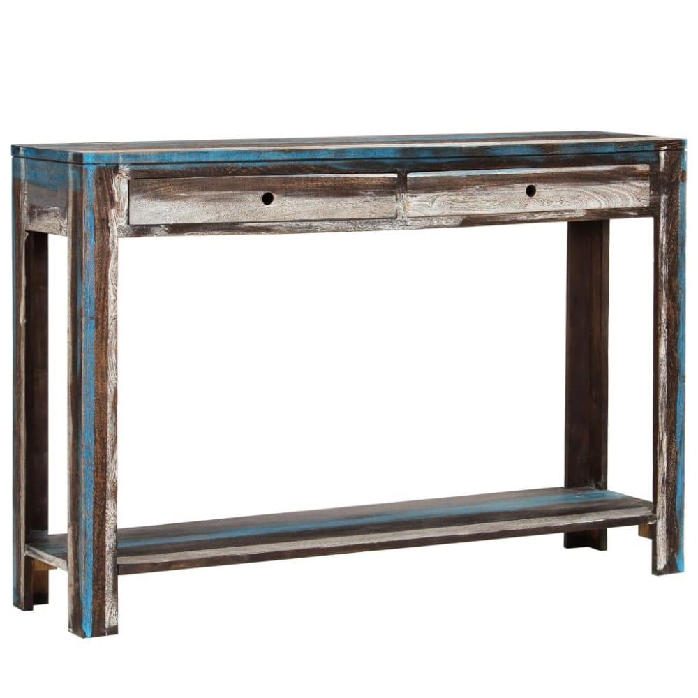 vidaXL Konsolbord massivt trä vintage 118x30x80 cm