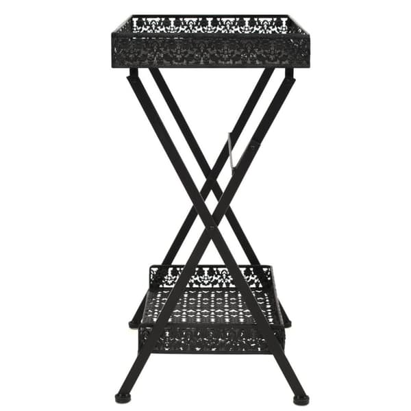 vidaXL Foldbart tebord gammeldags stil metall 58x35x72 cm svart