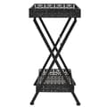 Miniatyrbilde 3 av 9: vidaXL Foldbart tebord gammeldags stil metall 58x35x72 cm svart