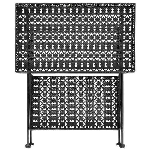 vidaXL Foldbart tebord gammeldags stil metall 58x35x72 cm svart