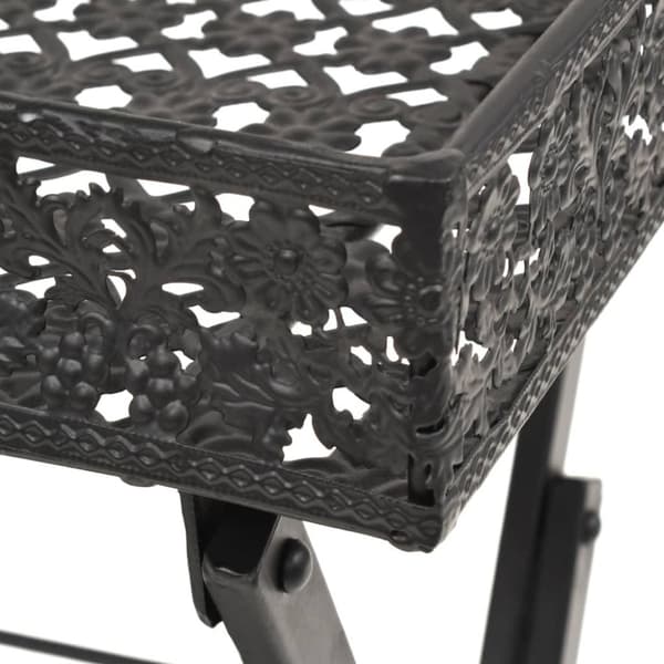 vidaXL Foldbart tebord gammeldags stil metall 58x35x72 cm svart
