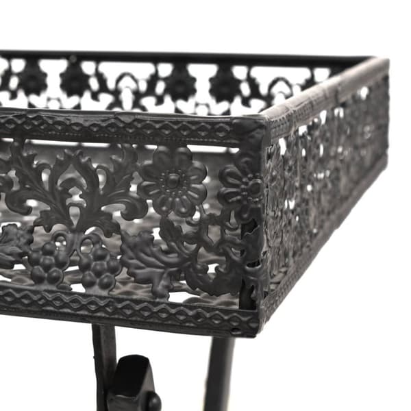 vidaXL Foldbart tebord gammeldags stil metall 58x35x72 cm svart
