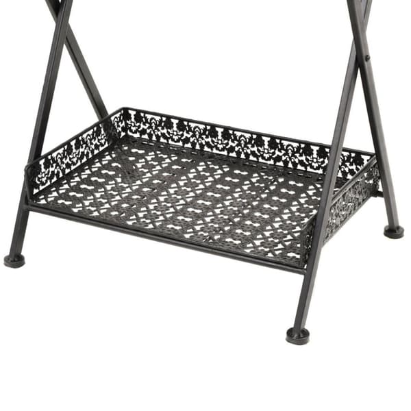 vidaXL Foldbart tebord gammeldags stil metall 58x35x72 cm svart