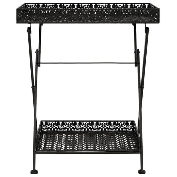 vidaXL Foldbart tebord gammeldags stil metall 58x35x72 cm svart