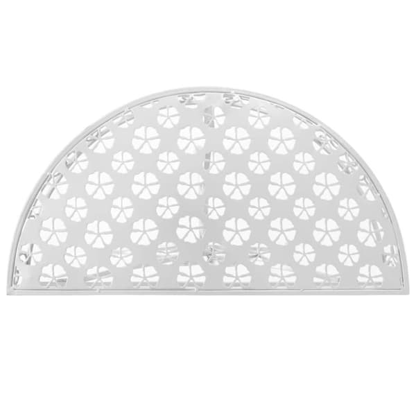 vidaXL Sidebord gammeldags stil halvrund metall 72x36x74 cm sølv