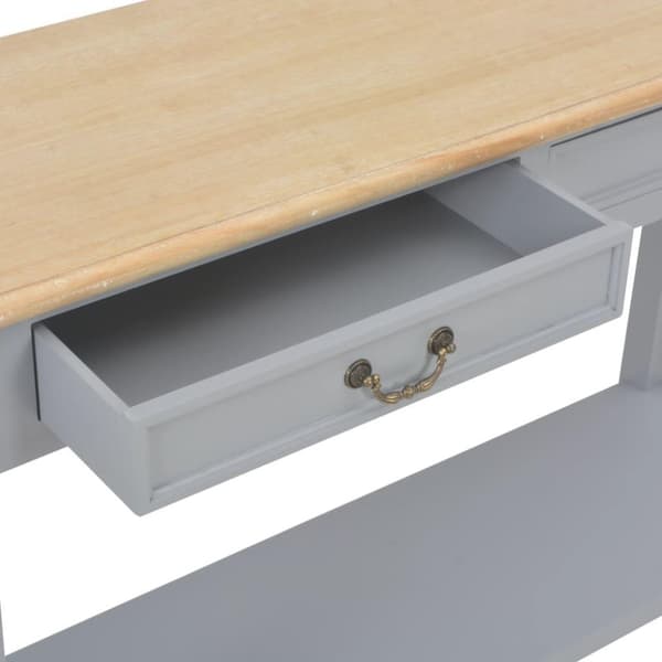 vidaXL Sivupöytä harmaa 110x35x80 cm puu