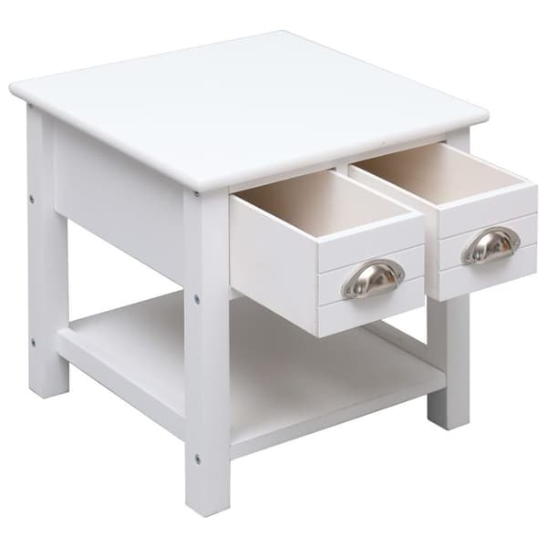 vidaXL Sidebord hvit 40x40x40 cm keisertre