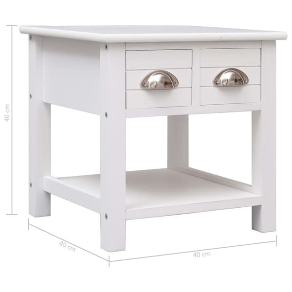vidaXL Sidebord hvit 40x40x40 cm keisertre
