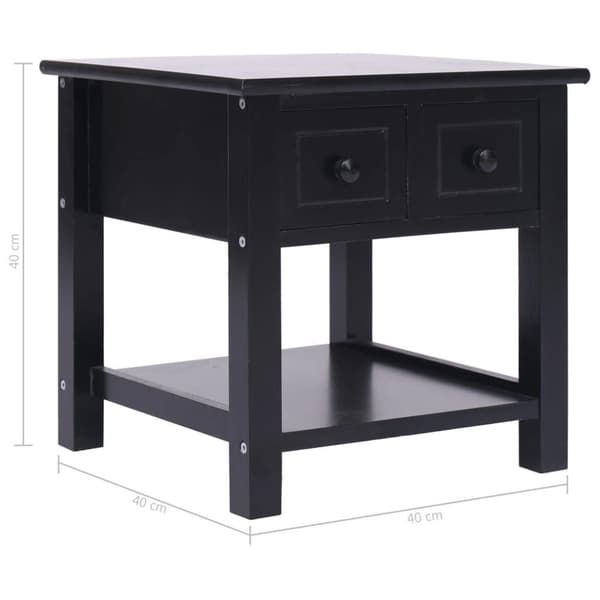 vidaXL Sidebord svart 40x40x40 cm keisertre