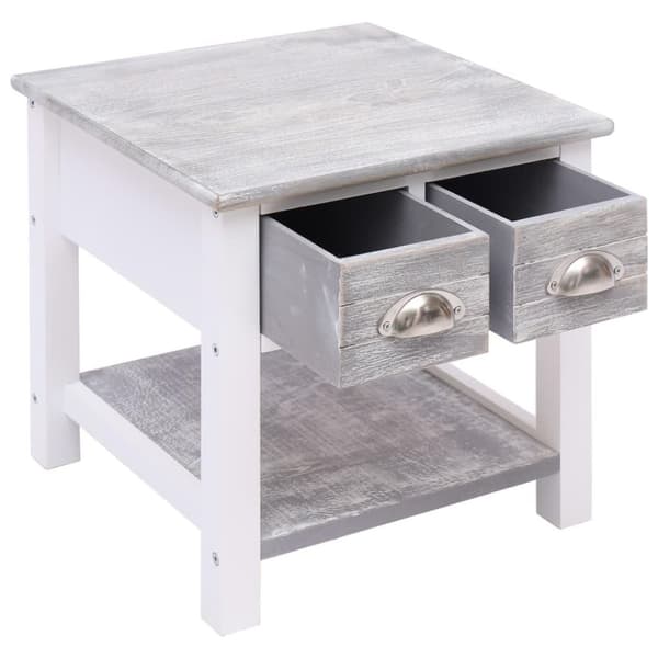 vidaXL Sidebord grå 40x40x40 cm keisertre