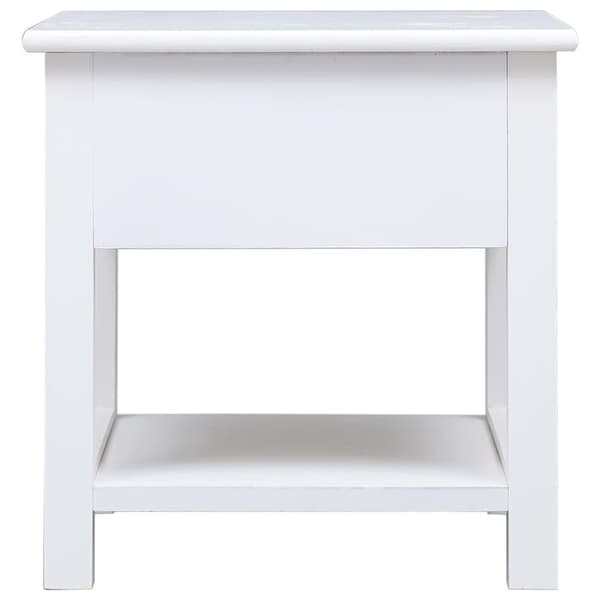 vidaXL Sidobord vit 40x40x40 cm paulownia