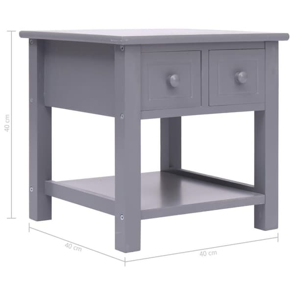 vidaXL Sidebord grå 40x40x40 cm keisertre
