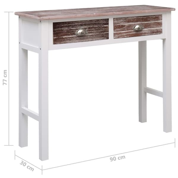 vidaXL konsolbord 90 x 30 x 77 cm træ brun