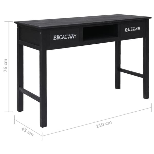 vidaXL konsolbord 110 x 45 x 76 cm træ sort