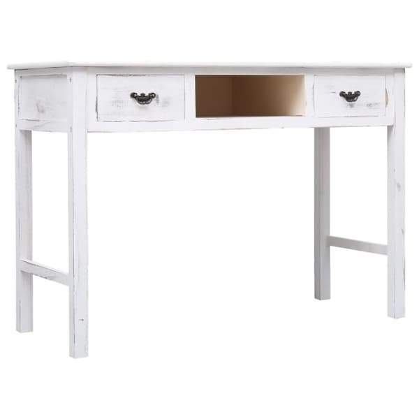 vidaXL Sivupöytä antiikinvalkoinen 110x45x76 cm puu