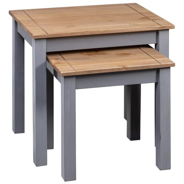 vidaXL Stablebord 2 stk grå heltre furu Panama Range