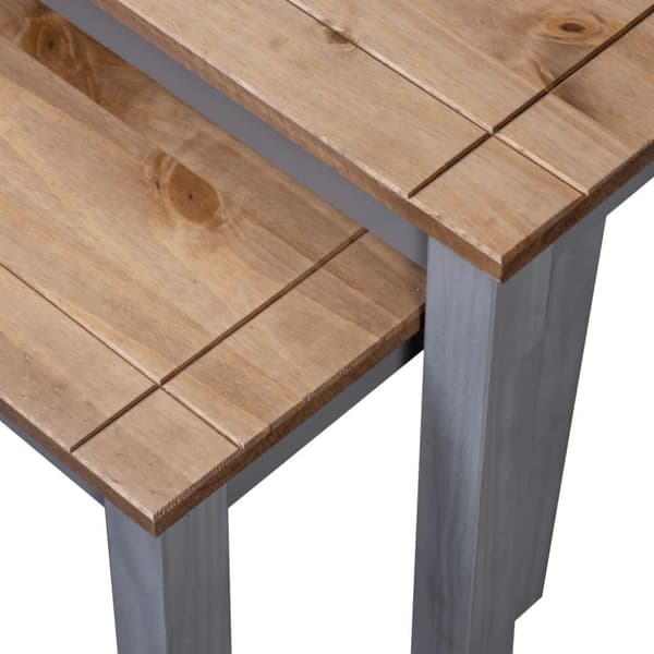 vidaXL Stablebord 2 stk grå heltre furu Panama Range