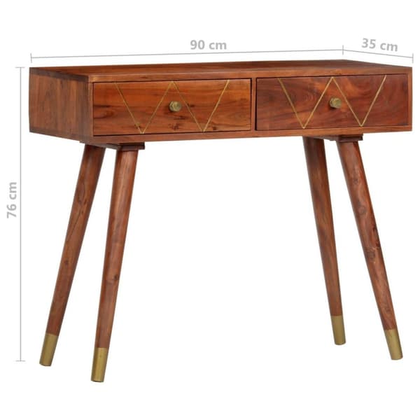 vidaXL konsolbord 90 x 35 x 76 cm massivt akacietræ