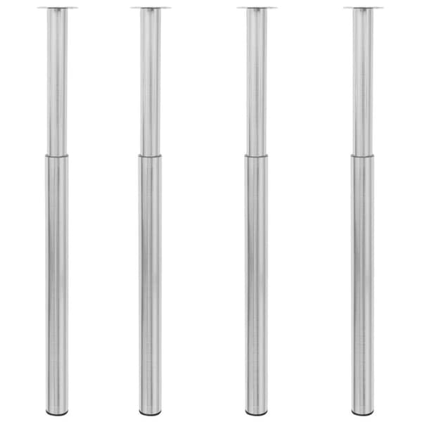 vidaXL Teleskopiske bordben 4 stk børstet nikkel 710 mm-1100 mm