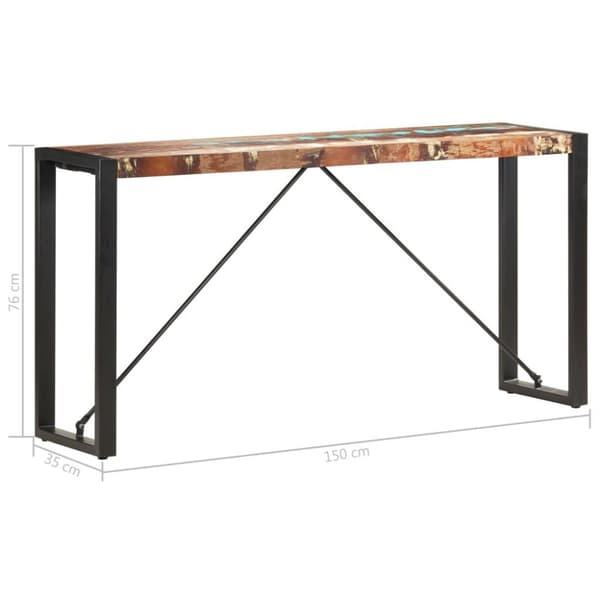 vidaXL Konsollbord 150x35x76 cm gjenvunnet heltre