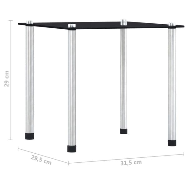 vidaXL Satsbord 3 st svart härdat glas