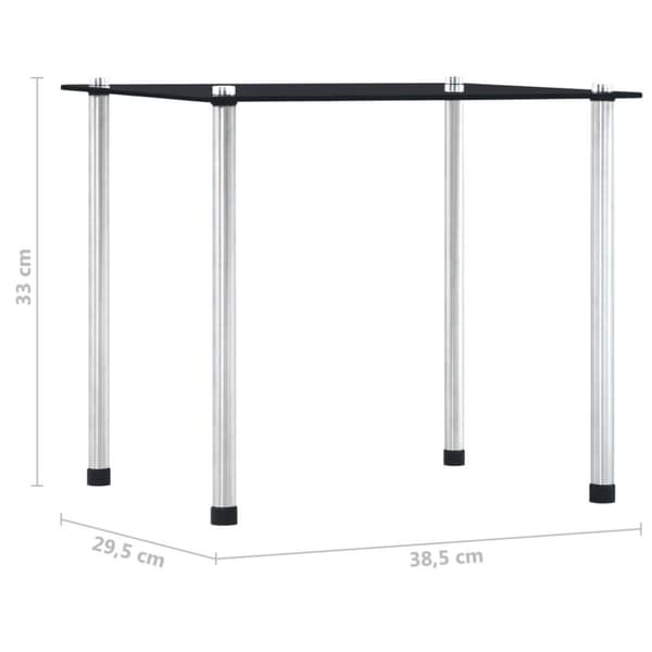 vidaXL Satsbord 3 st svart härdat glas