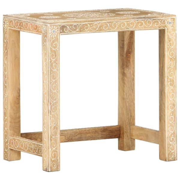 vidaXL Håndmalt sidebordsett 2 stk heltre mango
