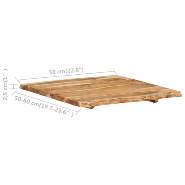 vidaXL Bordsskiva massivt akaciaträ 58x(50-60)x2,5 cm