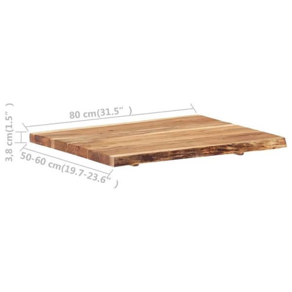 vidaXL Bordsskiva massivt akaciaträ 80x(50-60)x3,8 cm