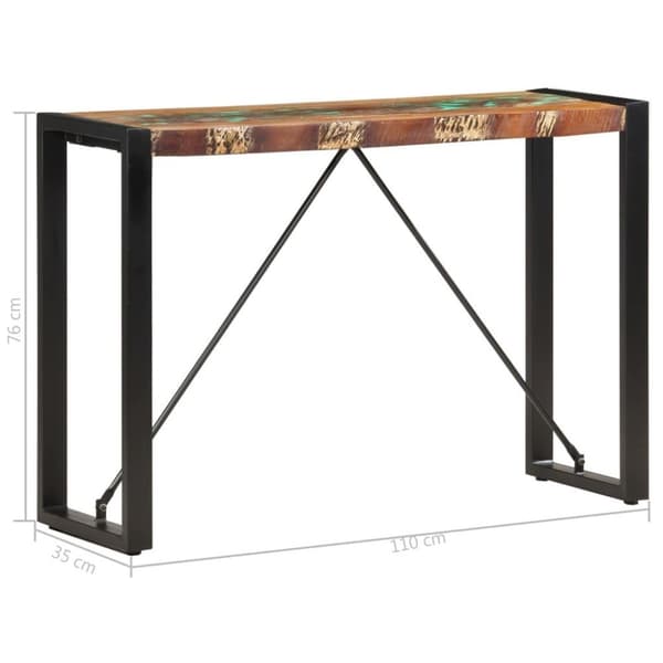 vidaXL konsolbord 110x35x76 cm massivt genbrugstræ