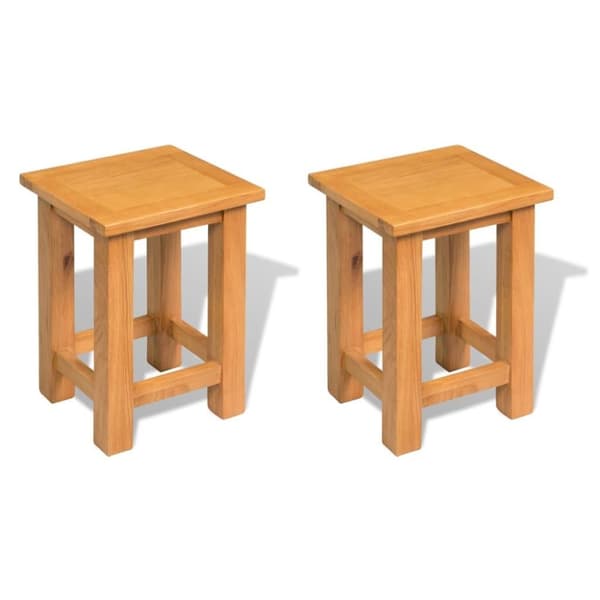 vidaXL endeborde 2 stk. 27x24x37 cm massivt egetræ