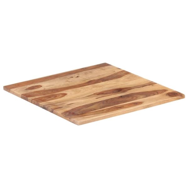 vidaXL bordplade 25-27 mm 80x80 cm massivt sheeshamtræ