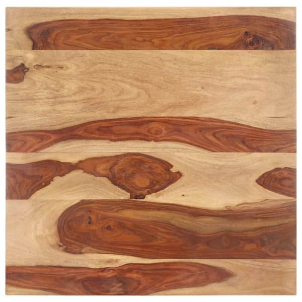 vidaXL bordplade 25-27 mm 80x80 cm massivt sheeshamtræ