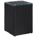Miniatyrbilde 4 av 7: vidaXL Sidebord 3 stk med glass topp svart polyrotting