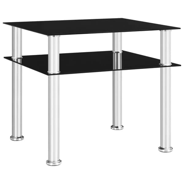 vidaXL sidebord 45x50x45 cm hærdet glas sort