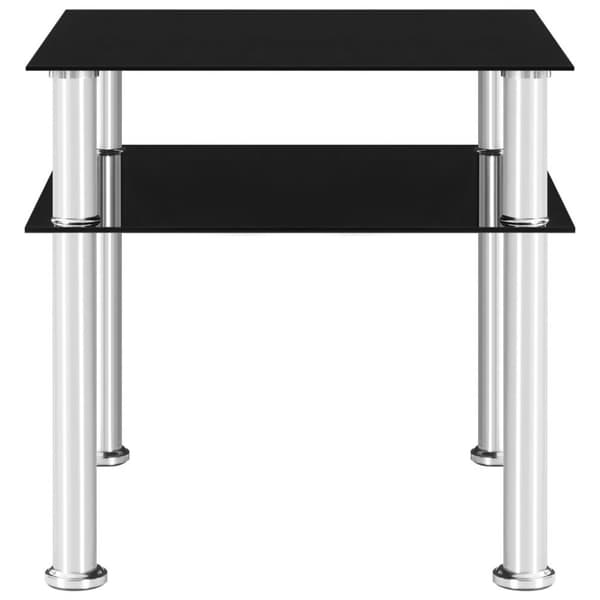 vidaXL Sidebord svart 45x50x45 cm herdet glass