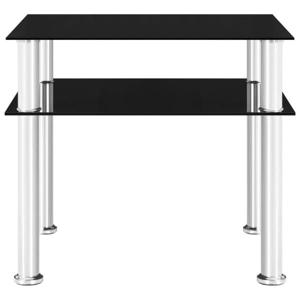 vidaXL Sidebord svart 45x50x45 cm herdet glass